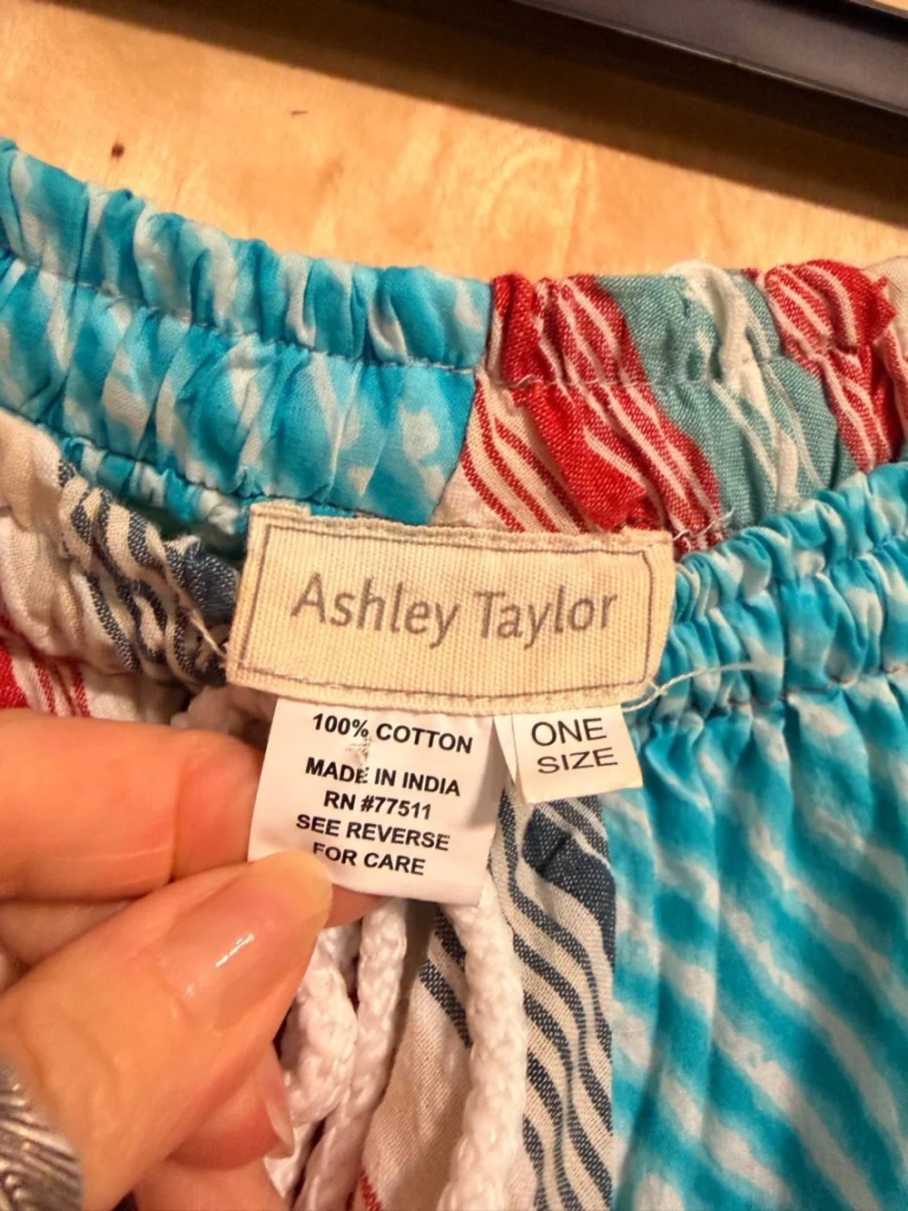 Ashley Taylor Multicolor Patchwork Floral Boho Joggers - OS 100% cotton - Picture 2 of 11